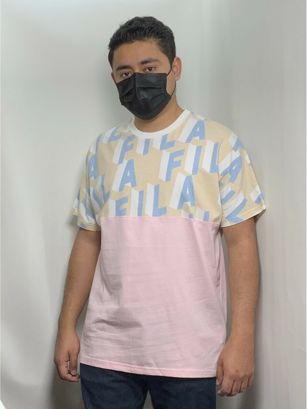 Men's Fila Pink | Cream Short Sleeve Tee Shirt